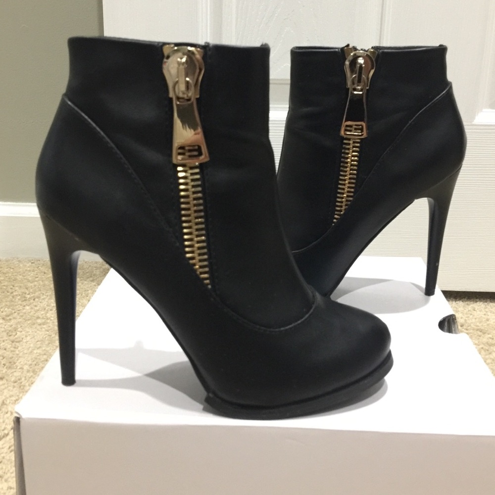 Call It Spring “Matildis” Black Leather Booties